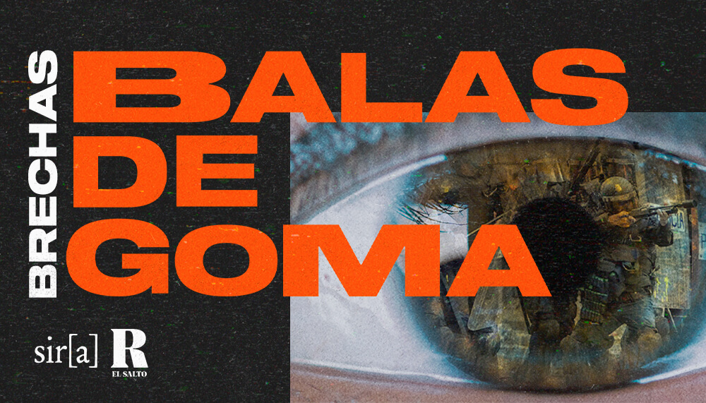 Portada del podcast "Balas de Goma", elaborada por Sebas Rodríguez.
